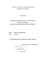 Building business strategy in the office for lease market - The case of Ba Dinh Joint Stock Company