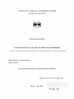 Vietnam local banks in post-WTO period (a study on strengths, weaknesses, opportunities, and challenges)
