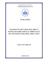 Giải pháp tổ chức khai thác hợp lý nguồn lợi nghêu giống tự nhiên tại xã Đất Mũi, huyện Ngọc Hiển, tỉnh Cà Mau