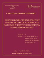 Business development strategy on real estate of Van Phuc Gia investment joint stock company in the perrion 2012-2015