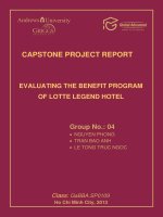 Evaluating the benefit program of Lotte legend hotel