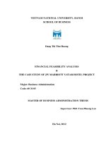 Financial Feasibility Analysis & the case study of JW Marriott 5-star Hotel Project = Phân tích khả thi tài chính áp dụng cho dự án khách sạn 5 sao JW Marriott