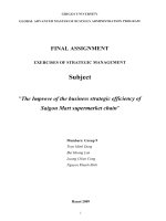 The improve of the business strategic efficiency of Saigon Mart Supermarket chain