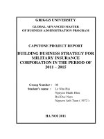 Building business strategy for military insurance corporation in the period of 2011 - 2015
