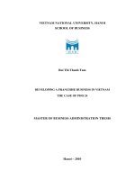 Developing a Franchise Business in Vietnam - The case of Pho 24