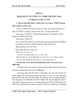 Tổ chức bộ máy quản lý và hoạt động SXKD của công ty TNHH Thương Mại và Dịch Vụ Huy Nam