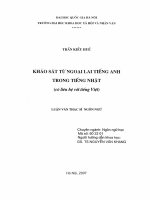 Khảo sát từ ngoại lai tiếng Anh trong tiếng Nhật  có liên hệ với tiếng Việt