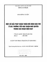 Một số giải pháp hoàn thiện mô hình bán trú ở các trường tiểu học quận Ngô Quyền trong giai đoạn hiện nay