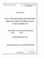 Tăng cường pháp chế xã hội chủ nghĩa trong hoạt động lập pháp, lập quy ở Việt Nam hiện nay