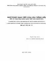 Ngữ pháp giao tiếp của câu tiếng Việt - Mô tả theo mục đích giao tiếp của người nói