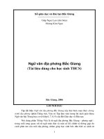 Ngữ văn địa phương Bắc Giang ( Tài liệu dùng cho học sinh THCS)