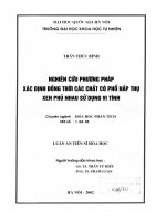 Nghiên cứu phương pháp xác định đồng thời các chất có phổ hấp thụ xen phủ nhau sử dụng vi tính
