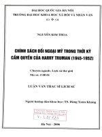 Chính sách đối ngoại Mỹ trong thời kỳ cầm quyền của Harry Truman (1945 - 1952