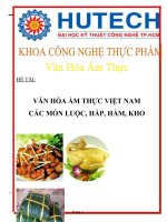 Văn hóa ẩm thực Việt Nam các món luộc, hấp, hầm, kho