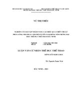 Nghiên cứu bài tập nhằm nâng cao hiệu quả chiến thuật phản công nhanh 21 cho đội tuyển nam bóng ném trường đại học TDTT Bắc Ninh
