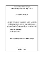 NGHIÊN CỨU ĐẢM BẢO ĐIỀU KIỆN AN TOÀN ĐIỆN GIẬT TRONG CÁC MẠNG ĐIỆN MỎ HẦM LÒ ĐIỆN ÁP 1140V VÙNG QUẢNG NINH