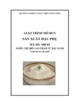 Giáo trình sản xuất đậu phụ chế biến sản phẩm từ đậu nành