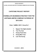Formulate busines strategy for PTW Vietnam Limited Company in period of 2013-2018