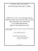 Nghiên cứu và xác lập cơ sở khoa học để khôi phục dòng chảy sông Đáy phục vụ khai thác tổng hợp tài nguyên nước và cải thiện môi trường (đoạn từ Hát Môn đến Ba Thá