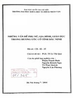 Những vấn đề phụ nữ, gia đình, giáo dục trong hương ước cổ tỉnh Bắc Ninh