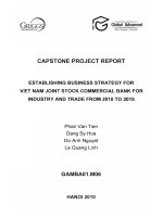 Establishing business strategy for Vietnam Joint Stock Commercial Bank for industry and trade from 2010 to 2015