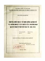Những đổi thay về đời sống kinh tế và sinh hoạt vật chất của người Dao Quần Chẹt ở Huyện Ba vì - Hà Tây