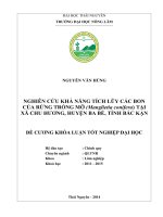 Nghiên cứu khả năng tích lũy các bon của rừng trồng mỡ (manglietia conifera)  tại xã chu hương, huyện ba bể, tỉnh bắc kạn