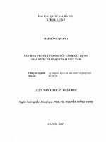 Văn hóa pháp lý trong bối cảnh xây dựng nhà nước pháp quyền ở Việt Nam