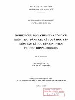 Nghiên cứu định chuẩn và công cụ kiểm tra - đánh giá kết quả học tập môn tâm lí học của sinh viên trường ĐHNN