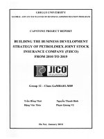 Building the business development strategy of PETROLIMEX Joint Stock Insurance Company (PJICO) from 2010 to 2015