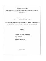 Developing strategic management model for Vietnam Development Bank (VDB) until 2015, vision for 2020