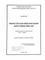 Phong cách hợp đồng kinh doanh quốc tế bằng tiếng Anh