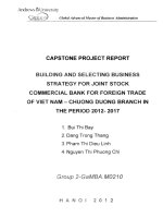 Building and selecting business strategy for Joint Stock Commercial Bank for foreign trade of Vietnam - Chuong Duong Branch in the period 2012-2017