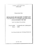 Mối quan hệ giữa đạo đức và pháp luật trong nền kinh tế thị trường theo định hướng xã hội chủ nghĩa ở Việt Nam