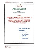 Business strategies for liquid milk product line of Vietnam Dairy Products Joint Stock Company (VINAMILK) in the period 2013-2017 in Vietnam market