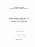 Đánh giá tổng quan quan hệ Việt Nam - Lào 1954 - 2000 và phương hướng hợp tác giữa hai nước trong giai đoạn mới