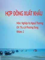 Tiểu luận Nghiệp vụ ngoại thương HỢP ĐỒNG XUẤT KHẨU