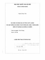 So sánh và đánh giá chỉ tiêu chất lượng của hệ thống DS-CDMA và hệ thống MC-CDMA trong điều kiện có Fading đa đường và nhiễu