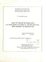 Một số vấn đề về nhận thức và thói quen của cư dân Hà nội đối với môi trường vệ sinh đô thị