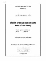 Bảo đảm quyền bào chữa của bị cáo trong tố tụng hình sự