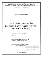 Xây dựng sản phẩm du lịch làng nghề ở vùng du lịch Bắc bộ