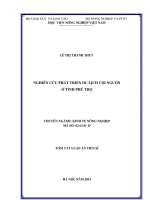 Nghiên cứu phát triển du lịch cội nguồn ở tỉnh phú thọ (tóm tắt)