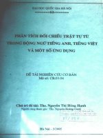 Phân tích đối chiếu trật tự từ trong động ngữ