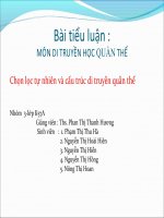 Chọn lọc tự nhiên và cấu trúc di truyền quần thể