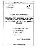 Formulating business strategy for the north Kinh Do food processing joint stock company to 2015