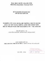 Nghiên cứu xây dựng hệ thống chuẩn đánh giá các kỹ năng tiếng Anh cho sinh viên hệ sư phạm năm thứ hai khoa NN- VH Anh Mỹ