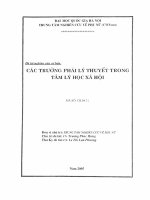 Các trường phái lý thuyết tâm lý học xã hội