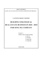 Buiding strategical real estate business in 2010 - 2015 for Song Ma company