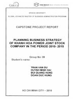 Planning business strategy of Khanh Hoa power joint stock company in the period 2010 - 2015