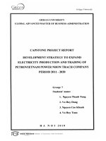 Development strategy to expand electricity production and trading of PETROVIETNAM Power Nhon Trach Company period 2011-2020